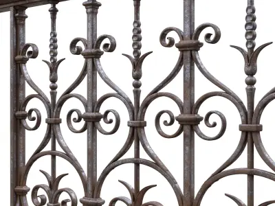 Forged Balcony Railing Pl22-DQ 3D model