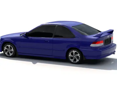 2000 honda civic Low-poly 3D model