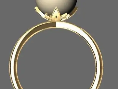 Simple Pearl Ring 3D print model