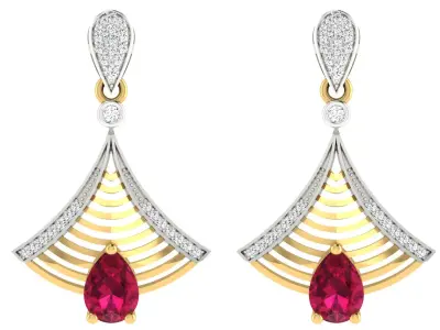 Women Drop Pear Diamond Earring  3D print model