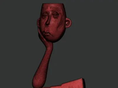 Face Vase Unimpressed Boy for 3D print 3D print model
