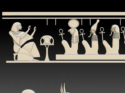 3D Relief of ancient Egyptian Pharaoh for  CNC  3d printing 3D print model