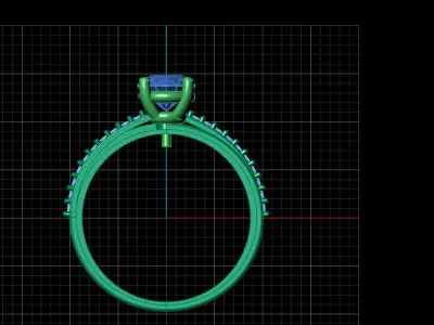 STL 3DM Print Ready Women Diamond Ring Lightweight Printable  3D print model 27