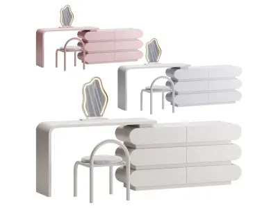 Modern Extendable Storage Vanity Table 3D model