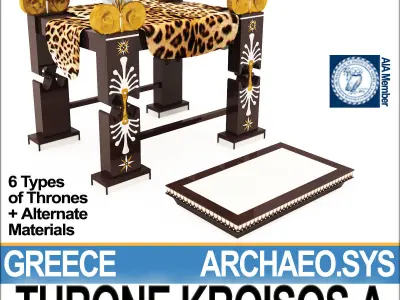 Ancient Greek Throne Kroisos A 3D model