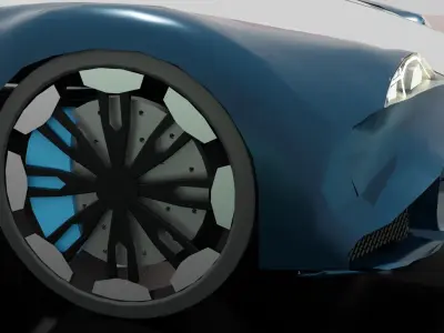  supercar concept model Low-poly 3D model