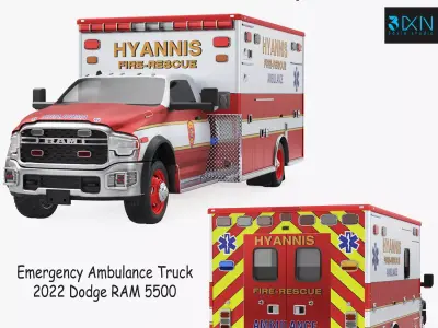 Emergency Ambulance Truck 2022 Dodge RAM 5500 3D model