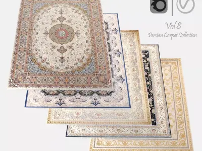 Persian Carpet Collection-vol8-4k texture Low-poly 3D model