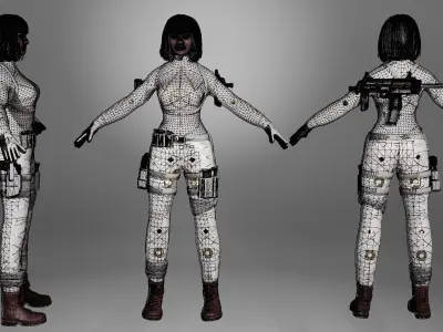 Character Scarth Low-poly 3D model