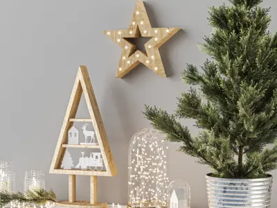 Decorative set christmas decoration 3D model