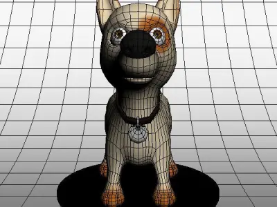 Dog cartoon 01 3D model