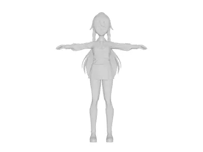 T-Pose 3D Female Character for Animation and Game Design 3D model