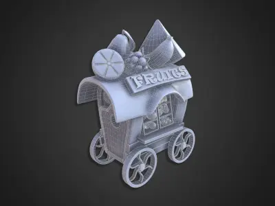 Asset - Cartoons - Food Car -  Fruits Car 3D model