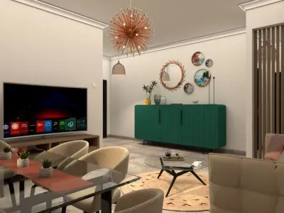 Elegant modern minimalist spacious and design living Room 3D model