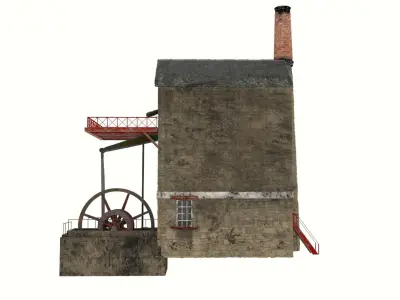 Cornish Tin Mine Low-poly 3D model