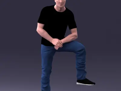 000229 Strong Man in Sitting Pose 1201 3dp 3D print model