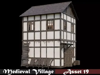 Medieval Village Asset 19- 4K Textures Game Ready Low-poly 3D model