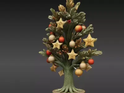 Seasonal Ornament Tree 3D Model Festive Print-Ready Decoration  3D print model
