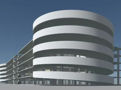 Parking garage building in structure 25-25 3D model