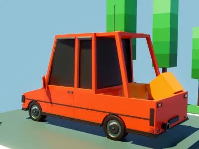 Red car Low-poly 3D model buy
