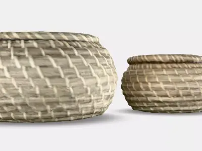 FRYKEN basket with lid set of 3 Low-poly 3D model