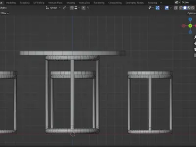 chair-table Low-poly 3D model
