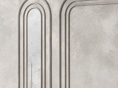 Wall decor kit with moldings Half-round stucco arches 3D model