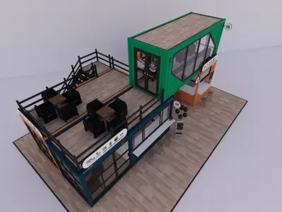 Container coffee shop-22 3D model