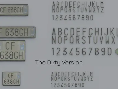 Customizable Italian License Plate 3D Pack  4 Sizes  4k PBR v3 Low-poly 3D model