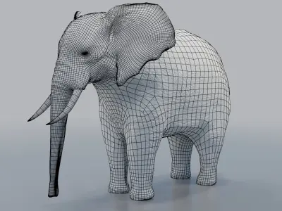 African Elephant - Loxodonta Africana Low-poly 3D model