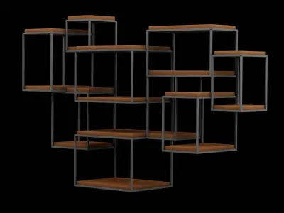 Geometrical Furniture Design Low-poly 3D model 3
