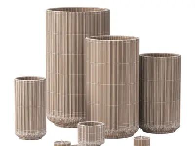 Vase Set 16 Low-poly 3D model