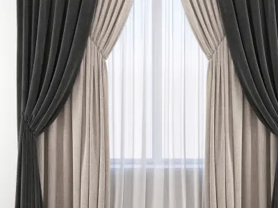 Set 82 Curtains 3D model