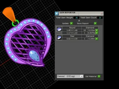 PINK SAPPHIRE HEART PENDANT 3D PRINTABLE MODEL 3D print model