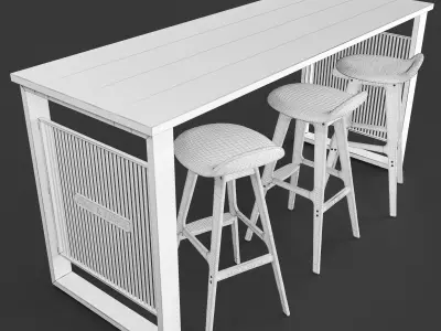 Home n People Bar Table Set 3D model