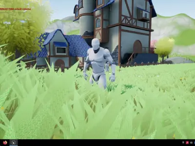 Stylized village packed Low-poly 3D model