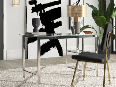 LR Merald Glass Desk Free 3D model