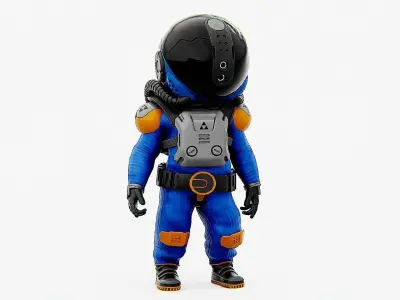 TOON ASTRONAUT F-G  Rigged for Unreal Engine - Unity - MIXAMO 3D model