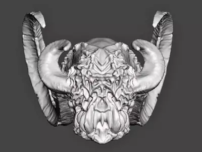 Modern Demon Head  3D print model