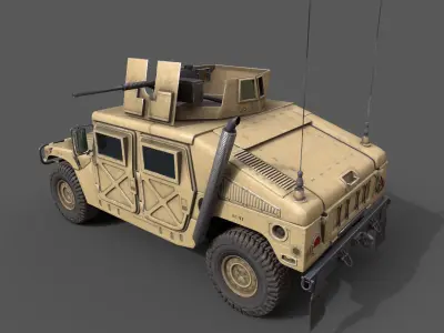 Game-Ready Military Humvee Low-poly 3D model