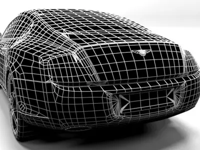 BENTLEY CONTINENTAL 2005 Low-poly 3D model