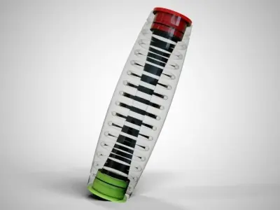 Furippu tall glass bottle with stripes Low-poly 3D model