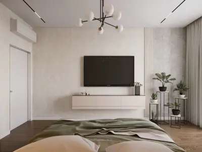 Modern bedroom interior scene 3D model buy