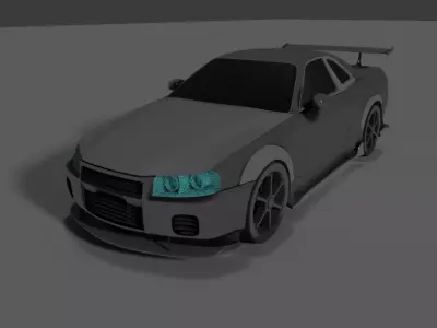 The car is ready to game Unofficial brand Low-poly 3D model