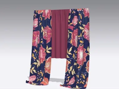 Curtain Low-poly 3D model