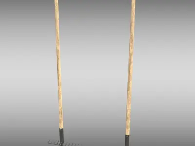 Game-ready Rake Black - Clean and Dirty Low-poly 3D model