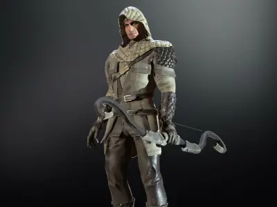 NPC Archer Low-poly 3D model