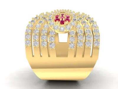 Luxury Bow Diamond Ring for Women 1251 3D print model