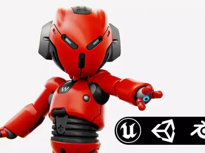 TOON DROID Y-200 Rigged for Unreal Engine - Unity - MIXAMO 3D model