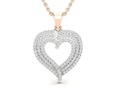 AV 565 Diamond Ladies Heart Pendant 3D print model
